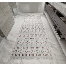 Oves Home Iskandinav Kilim Desenli Kaymaz Taban Yıkanabilir Renkli Halı