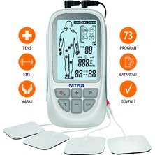Nitra 2 Kanallı Dijital Portatif Tens , Ems , Masaj Cihazı 73 Programlı Bataryalı Tens Cihazı