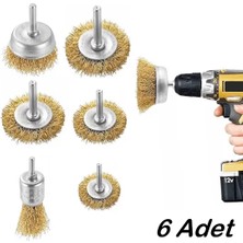 Yenimiyeni 6 Lı Matkap Ucu Pimli Parlatma Tel Fırça Seti