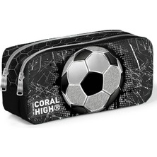 Coral High Kids Futbol Desenli Iki Bölmeli Kalem Çantası 12086