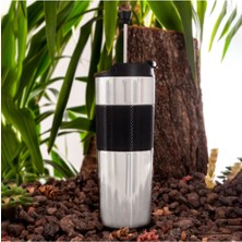 Refox French Press Metalik Renk Çelik Termos Bardak
