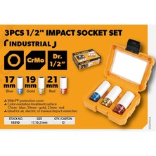 Tolsen 15510 Tolsenhavalı Kaplamalı Bijon Lokması Lokma Takımı Seti 17-19-21 mm