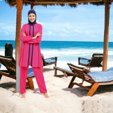 Shopiolog Mikro Kollu Çiçek Desenli Tesettür Mayo