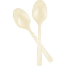 Kikajoy Krem Tek Kullanımlık Plastik Kaşık 24LÜ