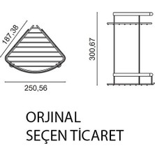 Çelik Banyo Paslanmaz Çelik Zerrin 2 Katlı 19X19 cm Şampuanlık Köşe Süngerlik Mat Siyah