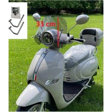 Aras Moto Arora Cappucino Ön Siperlik Camı Açık Füme Kısa Tip 33 cm ,bağlantı Aparatlı 50,125,150CC-ARASMOTO