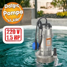 Badem10 Alüminyum Gövdeli 1.5 Hp Dalgıç Tip Temiz Su Pompası Rainpump 1.1 Kw Monofaze Kuyu Drenaj Boşaltma