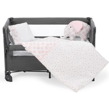 Sema Baby 6 Parça Lüks Park Yatak Bebek Uyku Seti - Pembe Fil