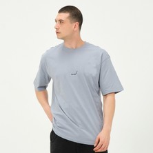 Owut Collection  Pamuk Bisiklet Yaka Baskılı Oversize Örme T-Shirt