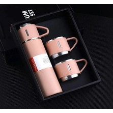 Vacuum Flask Set Üç Bardaklı Kutulu Termos Seti 500 ml