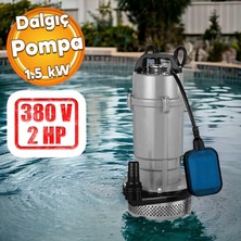 Badem10 Alüminyum Gövdeli 2 Hp Dalgıç Tip Temiz Su Pompası Rainpump 1.5 Kw Trifaze Kuyu Drenaj Boşaltma