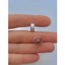 Ares Collection Parlak Baget Zirkon Taşlı Kalın Kıkırdak Helix Tragus Kulak Memesi Uyumlu Piercing Küpe