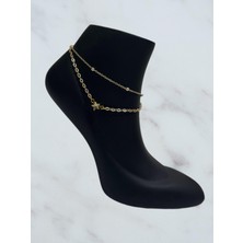 Ares Collection Iki Sıra Yıldızlı Dorika Topcuklu Rodyum Halhal