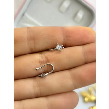 Ares Collection Cerrahi Çelik Sıkıştırma Fake Delik Gerektirmeyen Zirkon Taşlı Halka Hızma