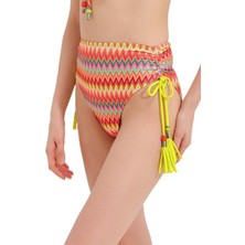 Zeki Yüksek Bel Cam Boncuk Detaylı Bikini Alt