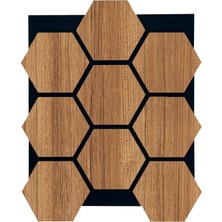 Hexagon Teak Altıgen Duvar Paneli