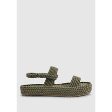 ProvoQ Haki Kadın Düz Sandalet