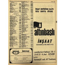 Hasyılmaz Izmir 1982-1983 Meslek Reklam Ilanı Efemera S239