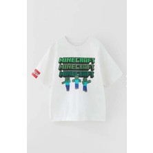Miniko Kids Erkek Çocuk Mınecraft Baskılı Pamuk Tişört