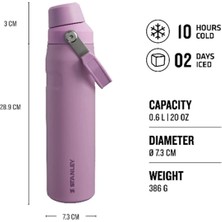 Refox The Aerolight™ Iceflow™ Water Bottle Fast Flow 0.6l / 20OZ Lila