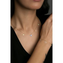 Elika Silver Kadın Şans Model 925 Ayar Gümüş Kolye Bileklik Set