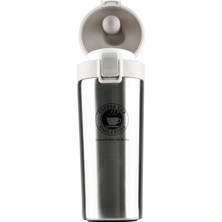 Refox Kilitli Çift Katmanlı Paslanmaz Çelik 500 ml Siyah Termos Bardak Araç Kahve Çay El Termosu