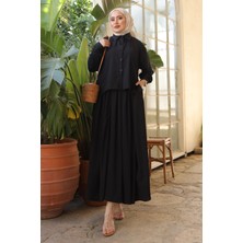 İmaj Butik Siyah Gömlek Etek Takım Kadın Sezonsuz Özel Olay İçin Modern Bürümcük Kumaş
