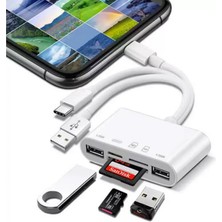 Obrax Type-C Lightning Usb-A To 2x Usb3.0 Sd Tf Pd Kart Okuyucu Çevirici Hub Adaptör