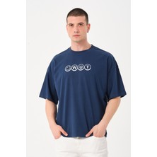Owut Collection Erkek Bisiklet Yaka Baskı Detaylı Oversize T-Shirt