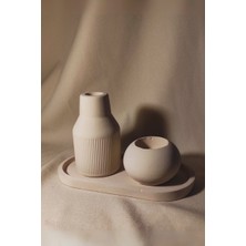 Waımaı 3 Parça Minimal Vazo ve Mumluk Seti Dekoratif Vazo ve Mumluk