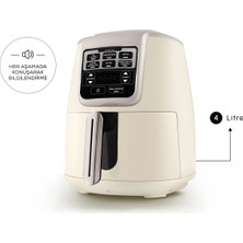 Karaca Air Pro Cook Xl 2 In 1 Iconic Beige 4 Kişilik Sulu Yemek Yapabilen  4 Lt Konuşan Airfryer