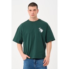 Owut Collection Erkek Bisiklet Yaka Baskılı Oversize T-Shirt