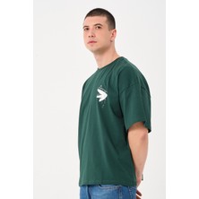 Owut Collection Erkek Bisiklet Yaka Baskılı Oversize T-Shirt