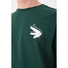 Owut Collection Erkek Bisiklet Yaka Baskılı Oversize T-Shirt