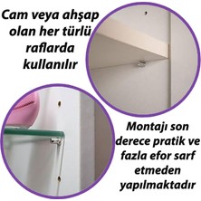 Glaswen Metal Halkalı Raf Pimi Cam Ahşap Metal Raf Tutucu Çivisi Mobilya Dolap Pimi (25 Adet)