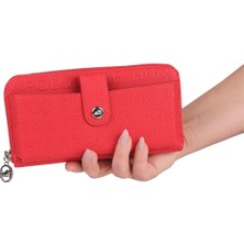 Bagacar Bozuk Para ve Telefon  Bölmeli Kullanışlı Cüzdan Kırmızı