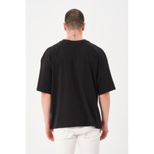 Owut Collection Erkek Bisiklet Yaka Smile Baskı Detaylı Oversize T-Shirt