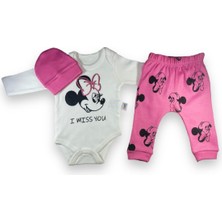 Womi Baby Baby Bliss, Minnie Mouse Baskılı 3'lü Kız Bebek Takımı