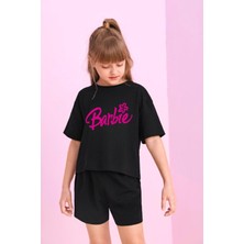 Great Peak Est 2021 Kız Çocuk Pamuk Çiçekli Barbie Çocuk T-Shirt