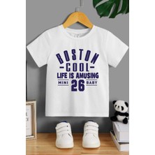 Great Peak Est 2021 Çocuk Pamuk Boston Cool Beyaz Erkek Kız Çocuk T-Shirt