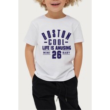 Great Peak Est 2021 Çocuk Pamuk Boston Cool Beyaz Erkek Kız Çocuk T-Shirt