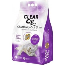 Clear Cat Lavanta Kokulu 10 Lt. Ince Taneli Bentonit Kedi Kumu