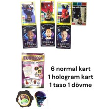 Alışveriş Devi Futbol Kartı Euro Final  Taso ve Dövme Hologramlı Kutulu Kart 24 Adet 6 Normal Kart 1 Hologram Kart 1 Taso 1 Dövme