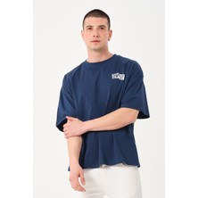 Owut Collection Erkek Bisiklet Yaka Baskı Detaylı Oversize T-Shirt