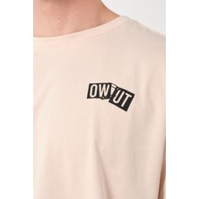 Owut Collection Erkek Bisiklet Yaka Baskı Detaylı Oversize T-Shirt