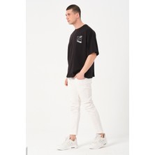 Owut Collection Erkek Bisiklet Yaka Göğüs Baskı Detaylı Oversize T-Shirt