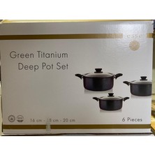 Esse Green Titanyum Mini 6 Parça Tencere Seti (16/18/20 Cm)