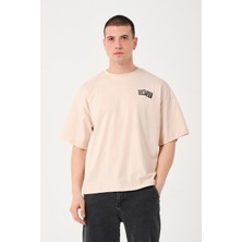 Owut Collection Erkek Bisiklet Yaka Baskı Detaylı Oversize T-Shirt