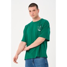 Owut Collection Erkek Bisiklet Yaka Göğüs Baskı Detaylı Oversize T-Shirt