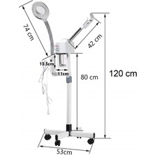 Gesh DT-318M Büyüteçli Looplu LED Işıklı Sıcak Buhar Ozonlu Yüz Buhar Makinesi Vapozon - Ayaklı - Profesyonel Cilt Bakımı